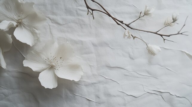 A minimalist white handmade paper with subtle imperfections.