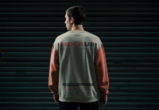 Tracksuit Coverall Sweatsuit from the Back Mockup