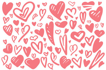 A playful array of pink hearts perfect for celebrating Valentines Day, creating a joyful atmosphere