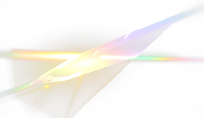 PNG prism light glow with crystal reflection across rainbow sparkle background, glitter beam and transparent shine with flare on abstract surface and crystal shine texture PNG.