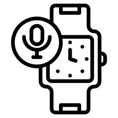 smartwatch microphone line icon
