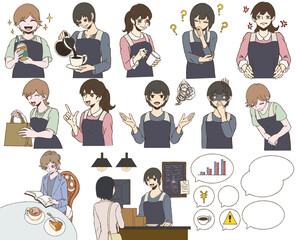 カフェや喫茶店など、飲食店の従業員