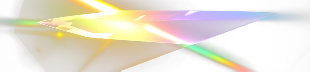Crystal glow and prism sparkle beam over rainbow reflection and light flare, transparent background with PNG shine and glitter crystal elements in abstract design effect and crystal surface PNG.