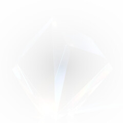 PNG crystal glow and sparkle with prism light on rainbow reflection surface.