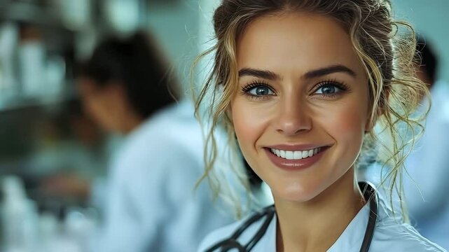 Nurse patiently instructing caregiver on medication with warmth and confidence