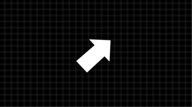 Abstract arrows animation. up arrows animated on the grid background.  seamless loop into alfa channel
