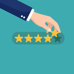 Illustration of a Estimating Customer Satisfaction A Five-Star Review Process Illustration