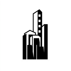 Fototapeta premium Minimalist cityscape illustration showcasing contemporary architectural design