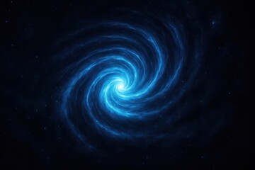 Mesmerizing swirling galaxy emits radiant blue light in the vastness of space during a tranquil cosmic event