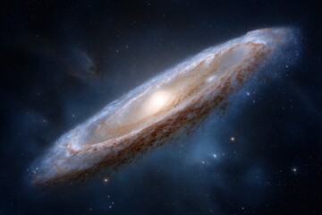Fototapeta premium Spiral Galaxy: Celestial Swirl of Light and Dust