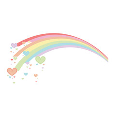 Rainbow with Hearts Pastel Colors -VECTOR