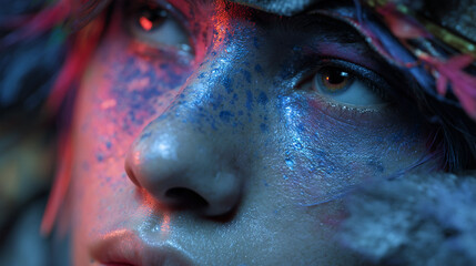 Mystical Beauty with Glitter and Face Paint.