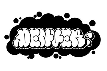Graffiti throw-up text 