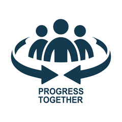 Vector icon showing unity and collaboration for corporate teamwork and business partnership. Clean, minimal, and professional.