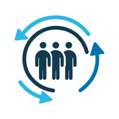 Circular Workflow Process with People Icon
