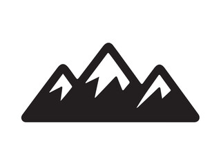 Iconic Mountain Peak: A simple, modern silhouette captures the essence of majestic mountain, perfect for design and outdoor themes.