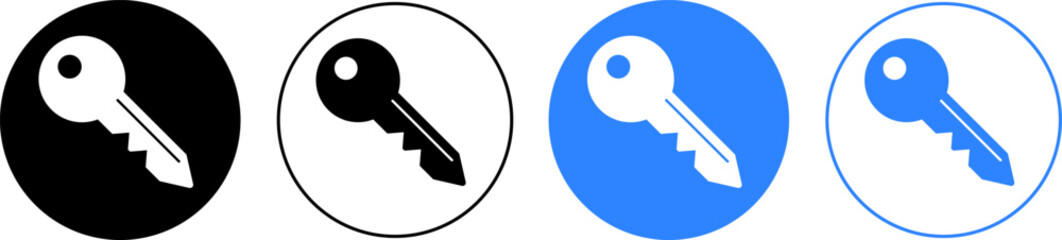 house key icon set. access account login password icons. security symbol
