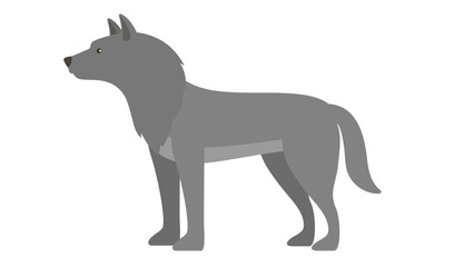 black and white cartoon illustration of a wolf