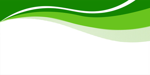 Abstract White and Green wave wide background banner