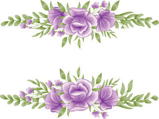 Purple Watercolor Flower Arrangement For Card