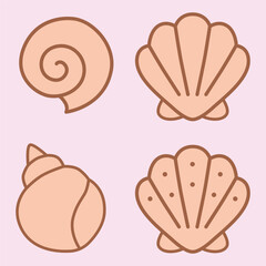 Premium Vector | Set of simple seashells icon vector illustration design