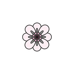 simple floral logo in light pink