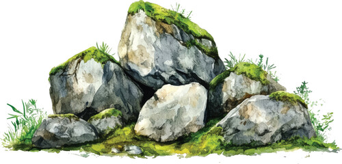  Ground Prop Flowered Rock