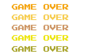 A grid of pixelated 