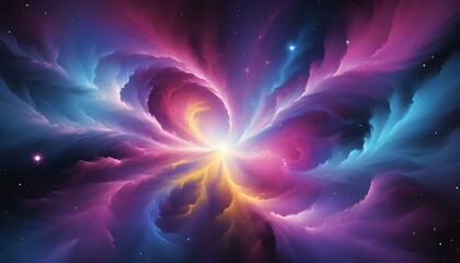 Stunning view of a vibrant nebula in the vast expanse of deep space with brilliant light.
