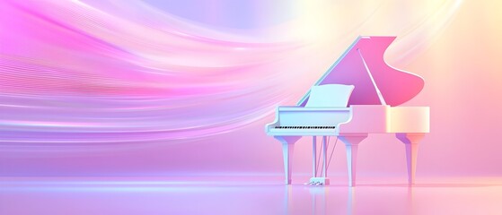Naklejka premium A piano is shown in a purple background