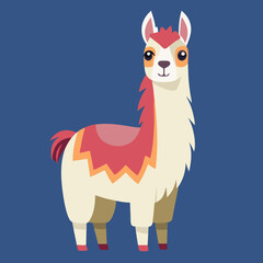 cute cartoon llama vector