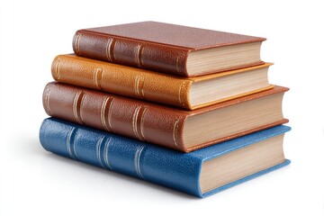 Elegant Stack of Leather-Bound Books: A Classic Still Life