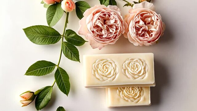 Floral soap bars, delicate roses