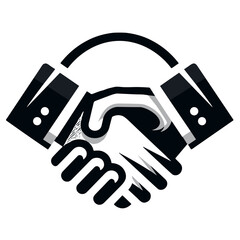 Handshake vector image with in professional design on transparent background for representing collaboration and partnership in business and industry 