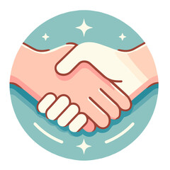 Colorful hands in handshake vector image for support and solidarity on transparent background