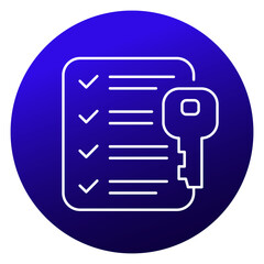 key and checklist line png icon
