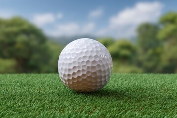 Obraz premium Golf Ball on Green: A Serene Summer Scene
