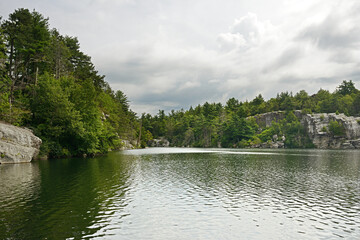 Minnewaska State Park Preserve on Shawangunk Ridge in Ulster County, New York. Lake Minnewaska. USA