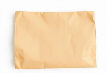 Empty brown paper bag on white background, ready for branding, studio, light background