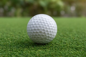 Fototapeta premium Golf Ball on Green: A Serene Close-Up