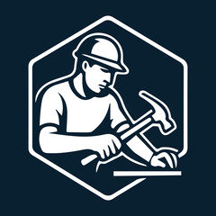 Construction Industrial Illustration Logo Clean Modern Design Vector 
