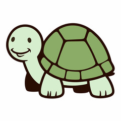 Turtle Icon Silhouette in Flat Design