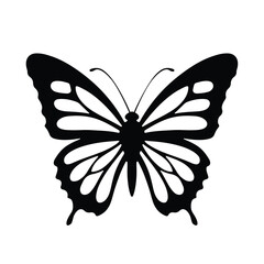 Minimal Graceful Butterfly Vector Silhouette