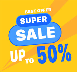 Blue super sale banner template
