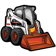 excavator with a bucket