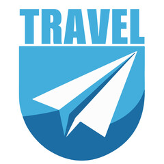 Paper Flying Plane logotype vector icon