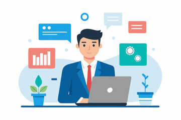 business man with laptop