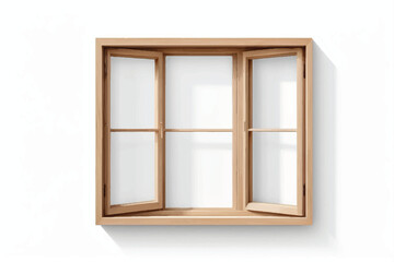 wooden window frame isolated on white or transparent png