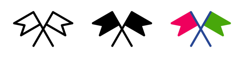 Flag icon representing signaling, racing, crossed flags or competition