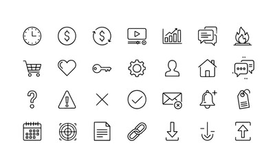 Basic Business and Office Outline Icons